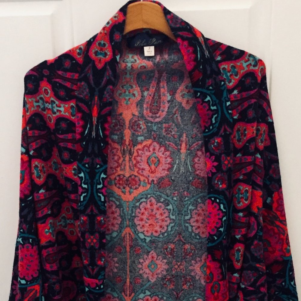 Blue Rain Multicolored Paisley Print Shawl - Small